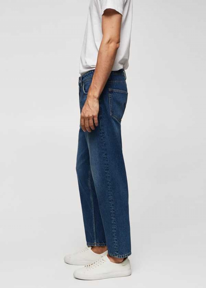 Mango Dark-wash Tapered-fit Jeans | MNG-21857