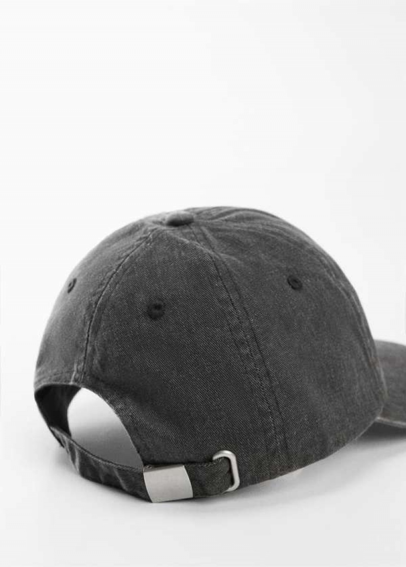 Mango Denim Cap With Message | MNG-22670