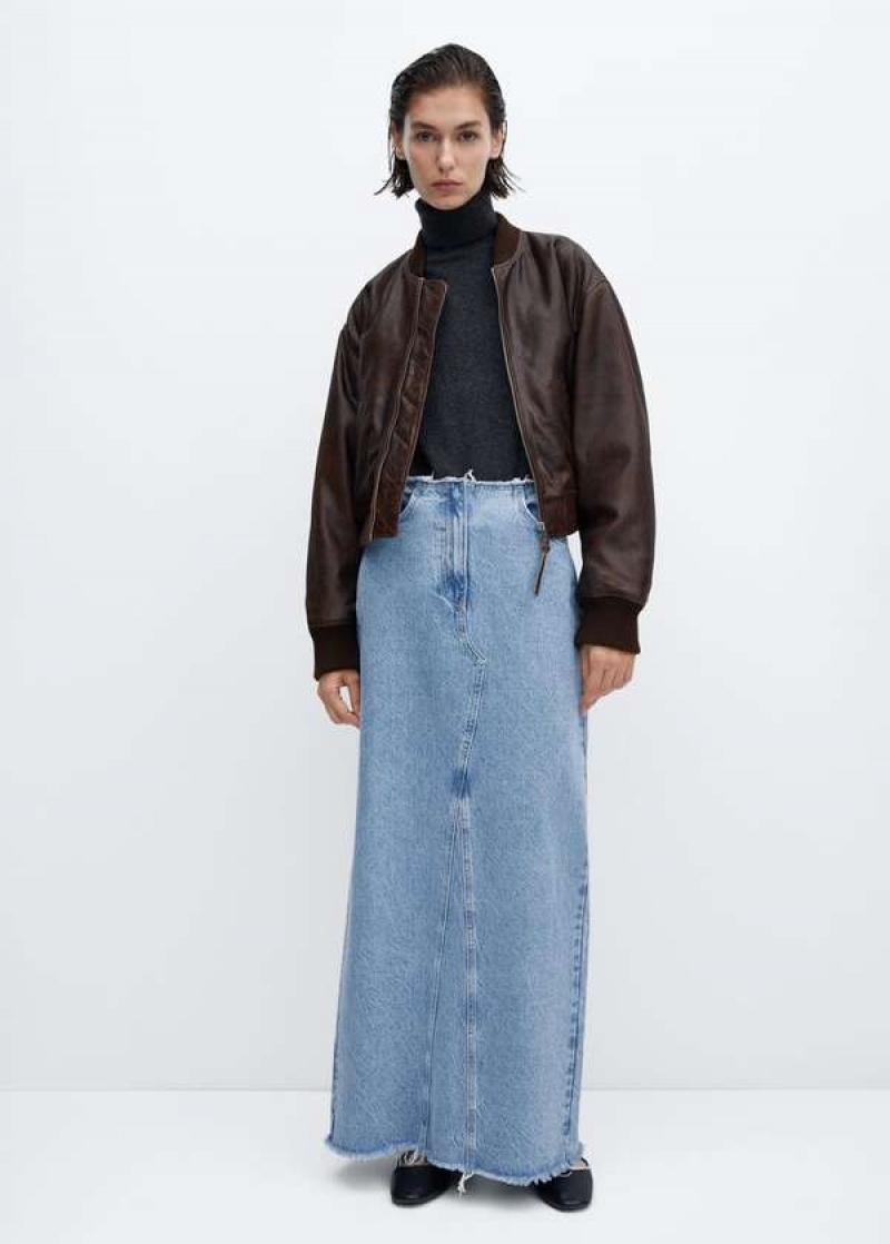 Mango Denim Long Skirt | MNG-24053