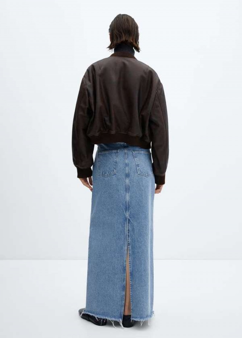 Mango Denim Long Skirt | MNG-24053