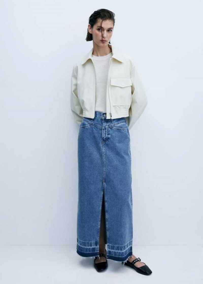 Mango Denim Long Skirt | MNG-24077