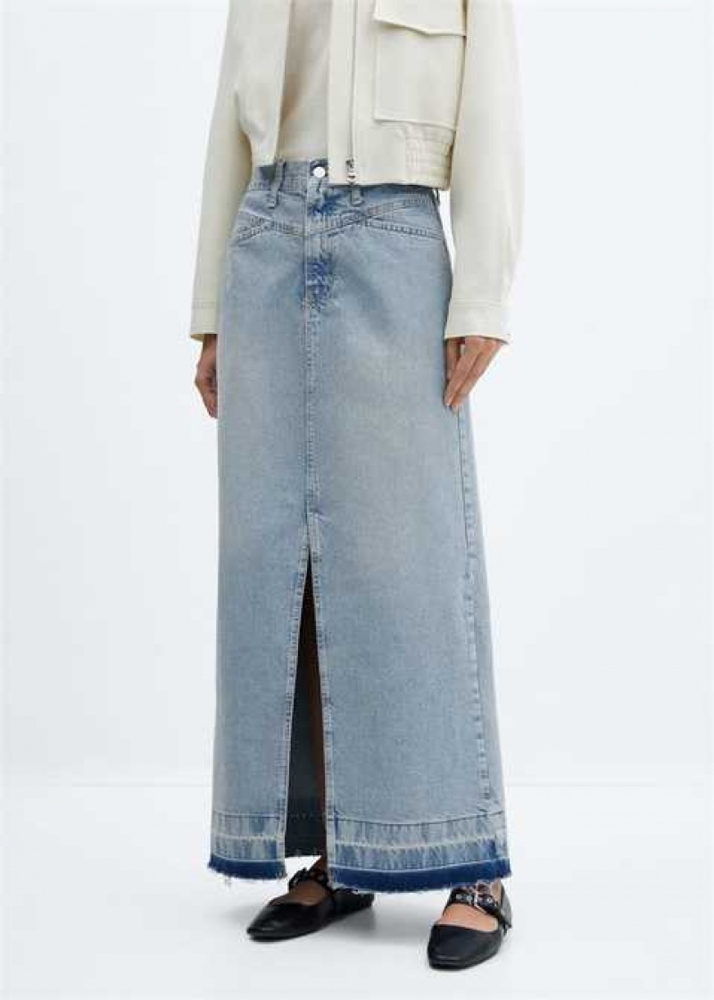 Mango Denim Long Skirt | MNG-24228