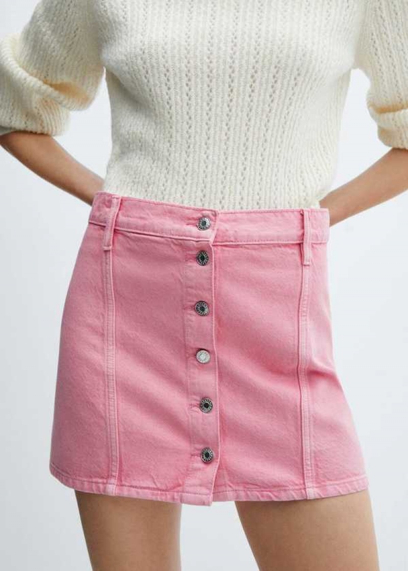 Mango Denim Mini-skirt With Buttons | MNG-24163