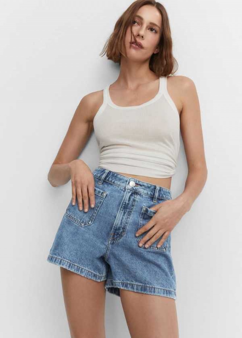 Mango Denim Shorts With Pockets | MNG-23882