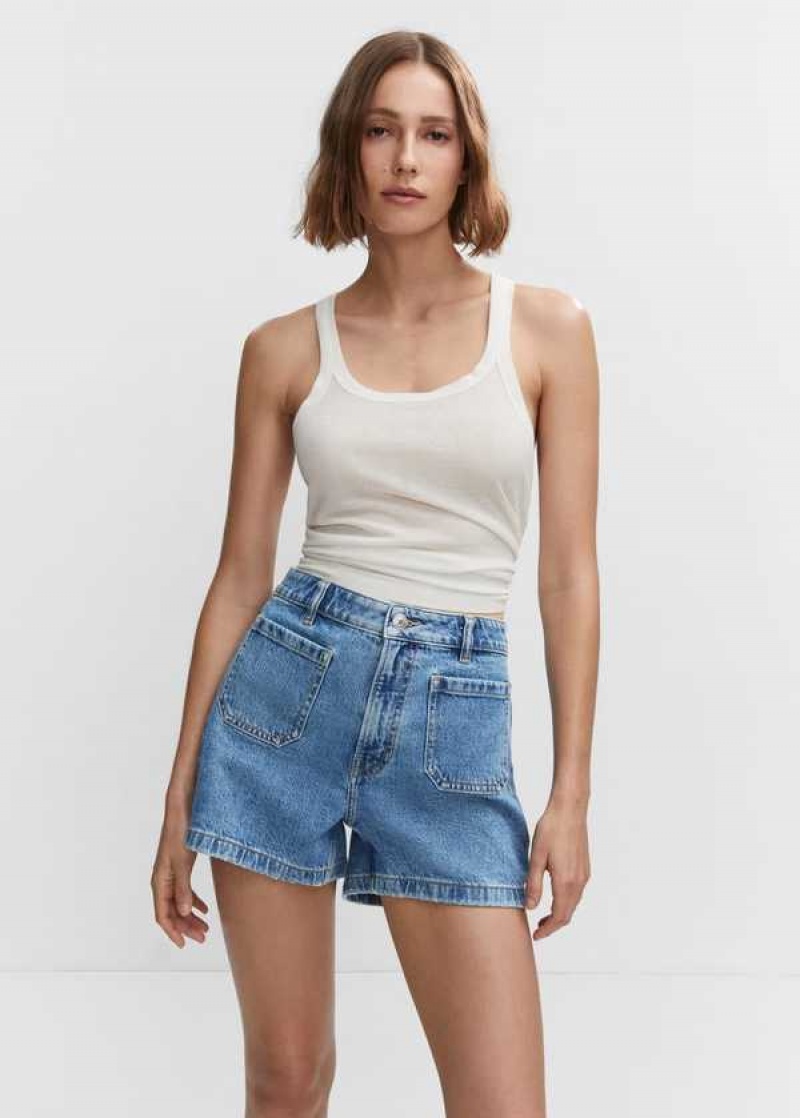 Mango Denim Shorts With Pockets | MNG-23882