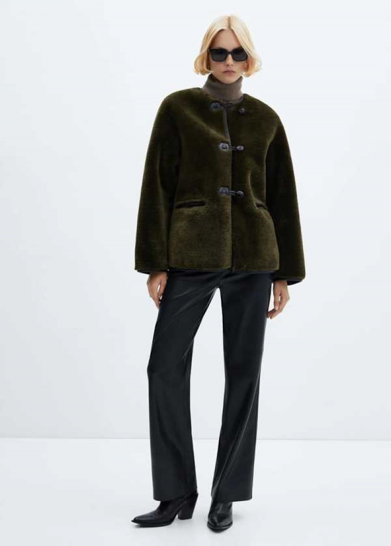 Mango Double-breasted Læder Coat | MNG-26455