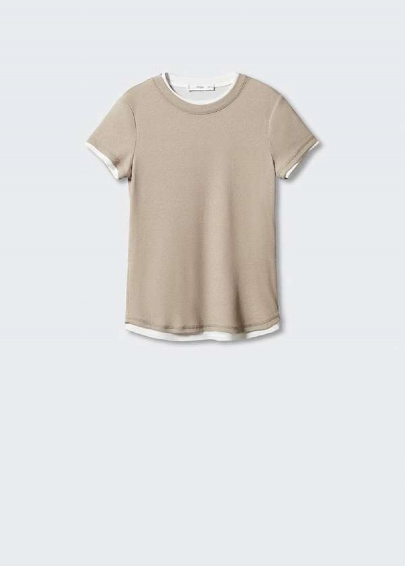 Mango Double-layered T-shirt | MNG-24999