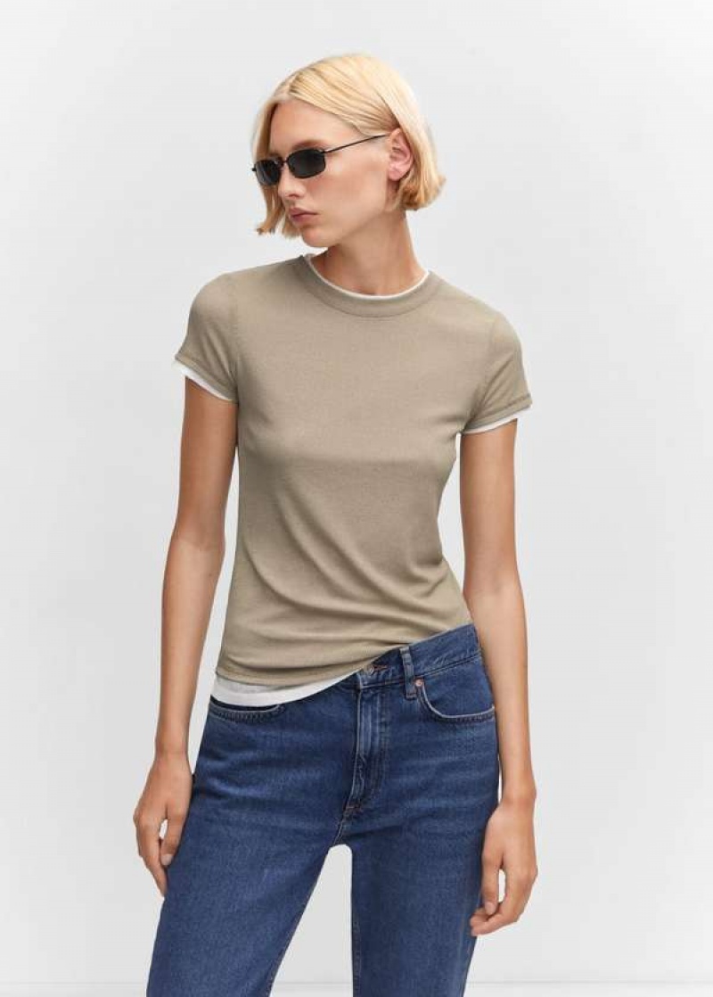 Mango Double-layered T-shirt | MNG-24999