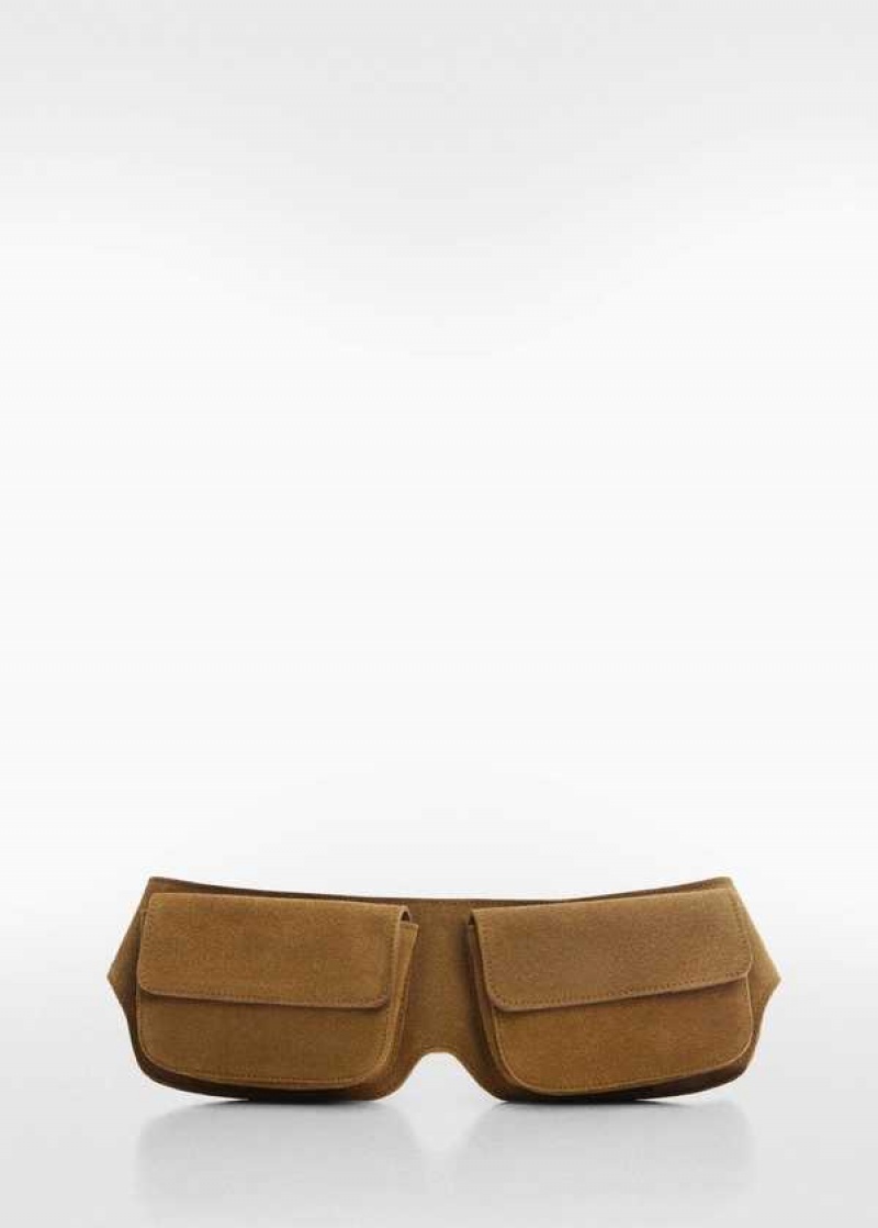 Mango Double-pocket Læder Fanny Pack | MNG-23268