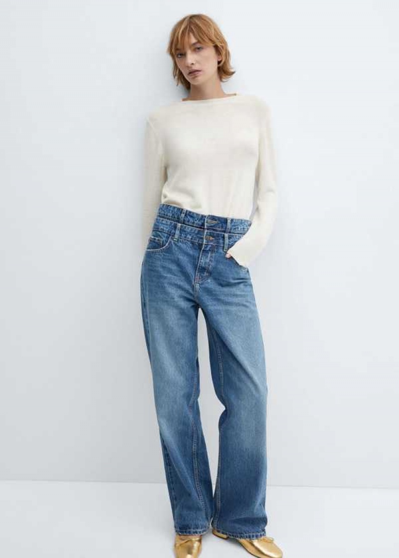 Mango Double-waist Rovný Jeans | MNG-23934