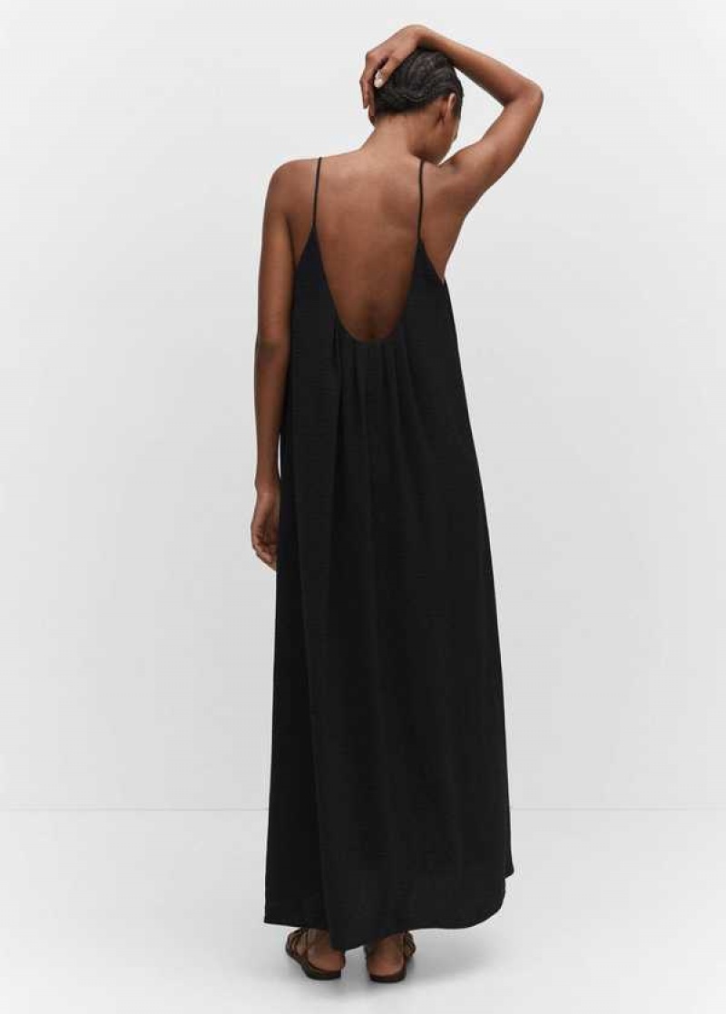 Mango Draped Neck Satin Šaty | MNG-25965