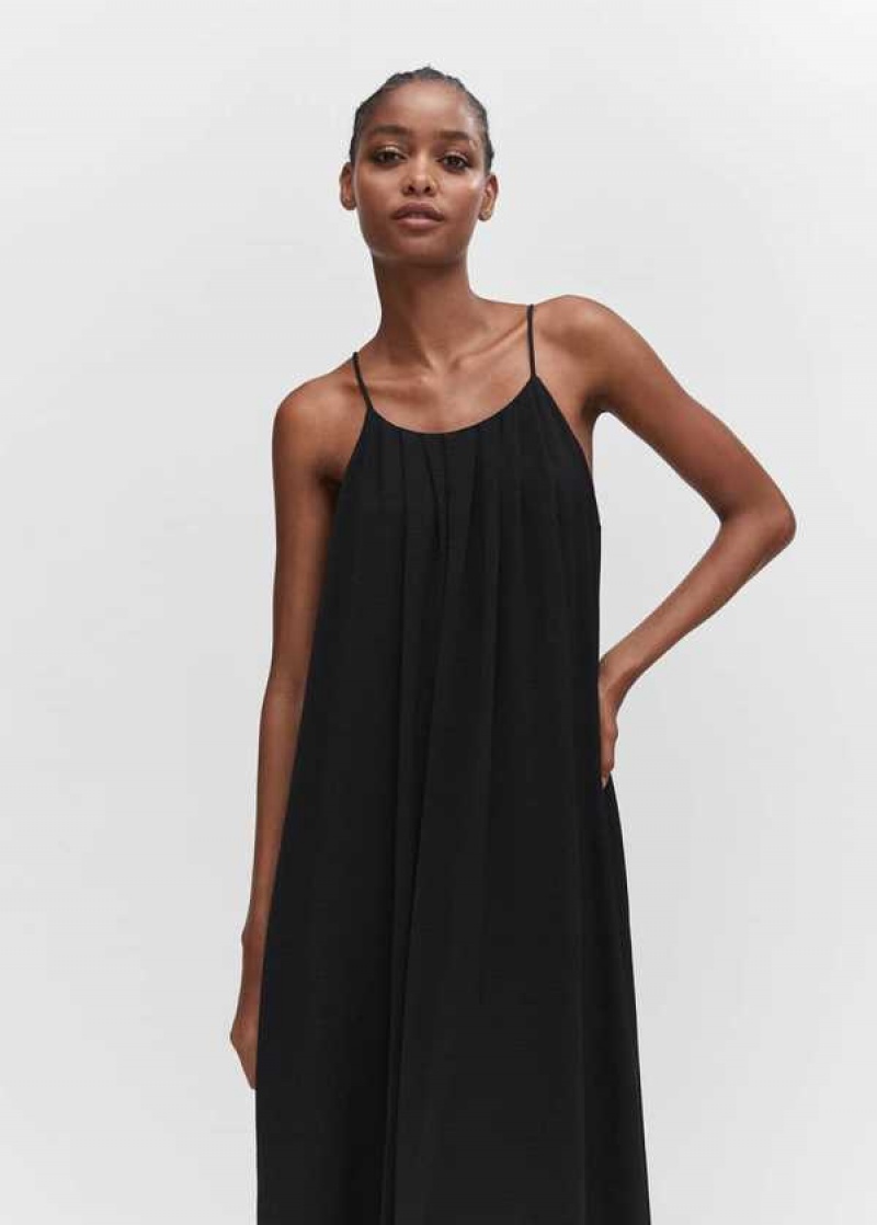 Mango Draped Neck Satin Šaty | MNG-25965