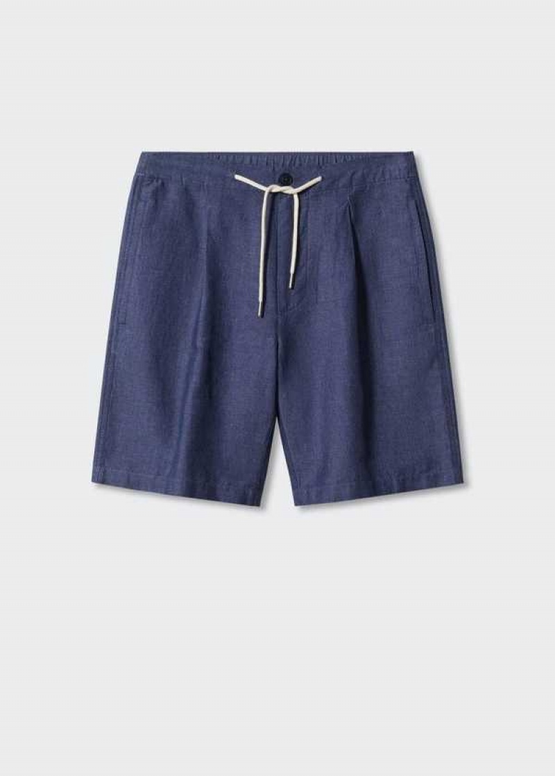 Mango Drawstring Linen Bermuda Shorts | MNG-22475