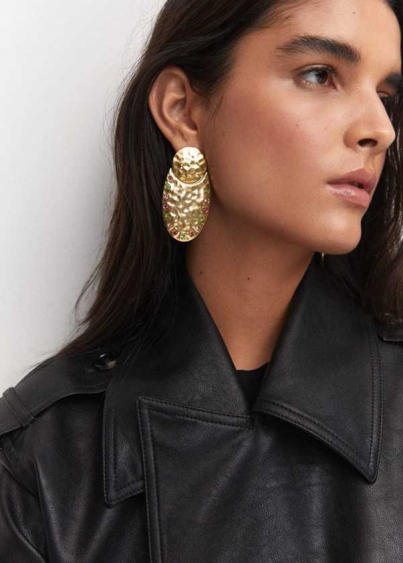 Mango Earrings With Crystal Relief | MNG-22789