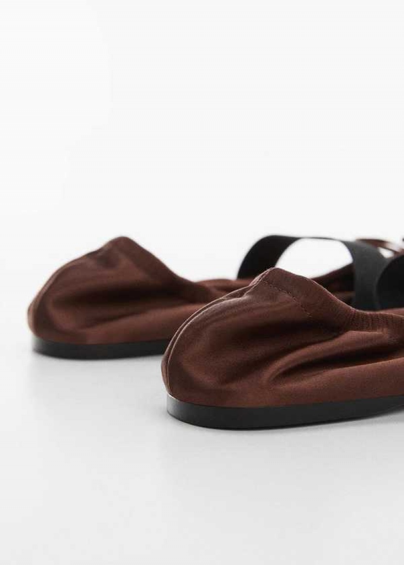 Mango Elastic Satin Ballerinas | MNG-23375