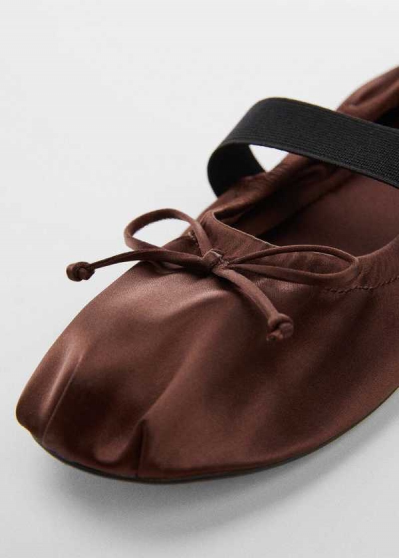 Mango Elastic Satin Ballerinas | MNG-23375