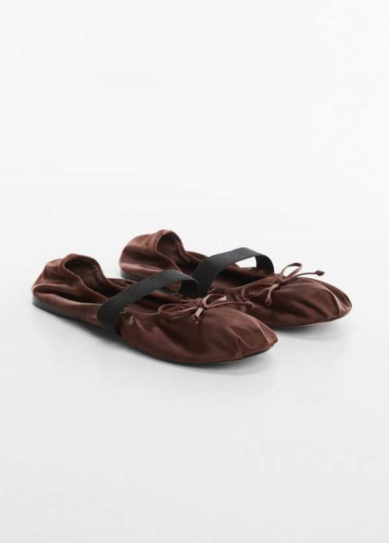 Mango Elastic Satin Ballerinas | MNG-23375