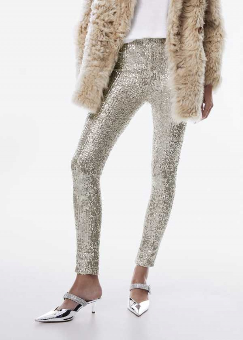 Mango Elastic Sequin Pants | MNG-24485