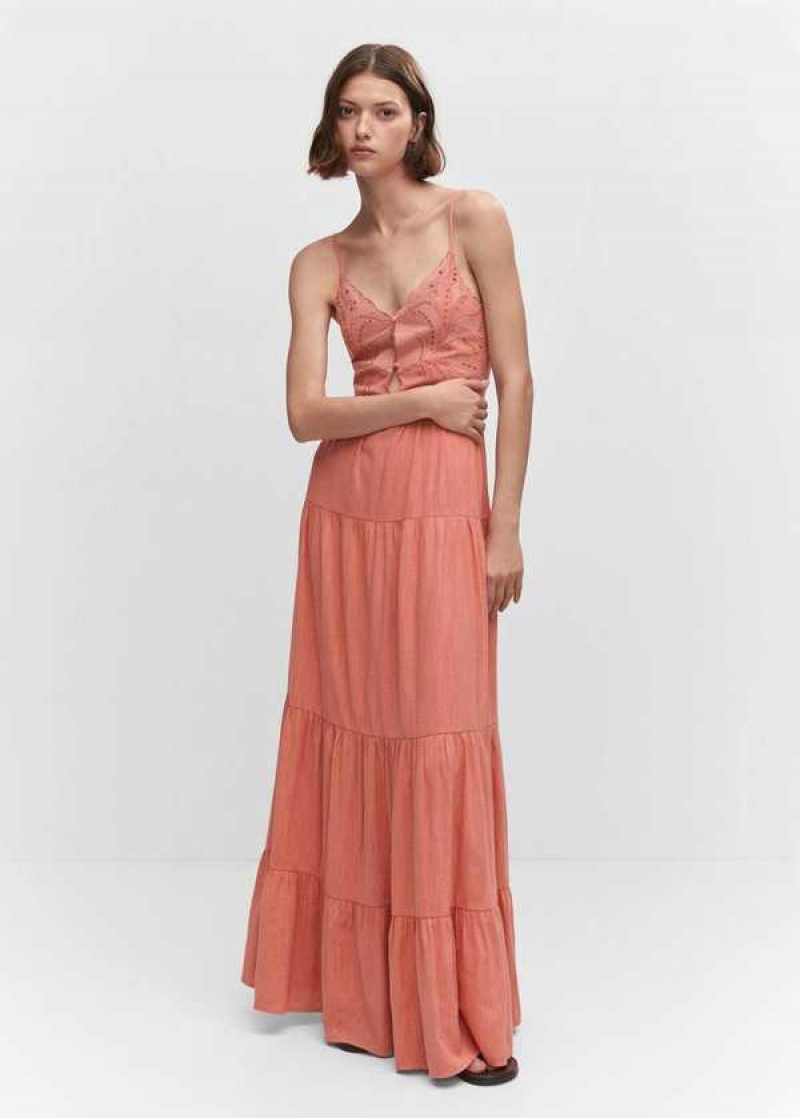 Mango Embossed Flower Gown | MNG-26188