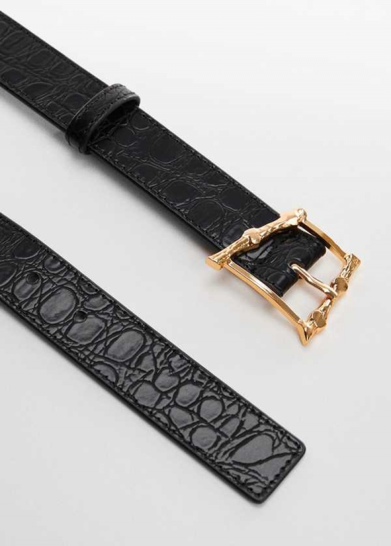 Mango Embossed Přezkou Croc-effect Belt | MNG-22961