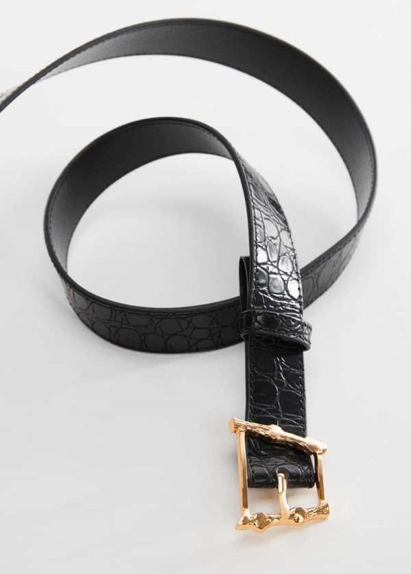 Mango Embossed Přezkou Croc-effect Belt | MNG-22961