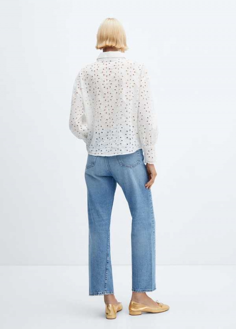 Mango Embroidered Bavlněné Shirt | MNG-25380