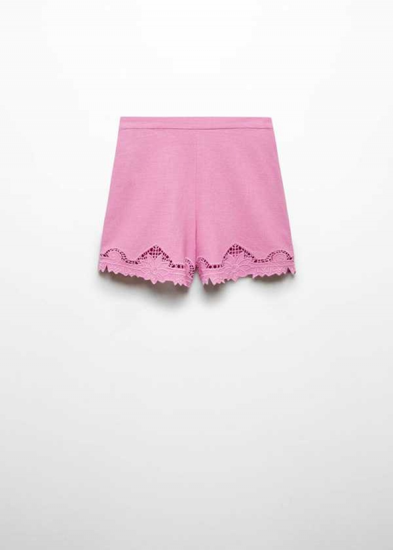 Mango Embroidered Bavlněné Shorts | MNG-24631