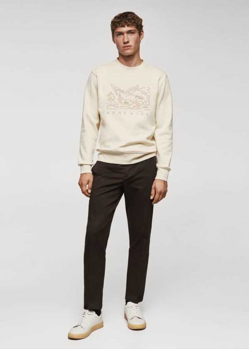 Mango Embroidered Detail Bavlněné Sweatshirt | MNG-21790