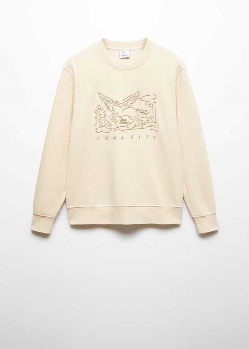 Mango Embroidered Detail Bavlněné Sweatshirt | MNG-21790