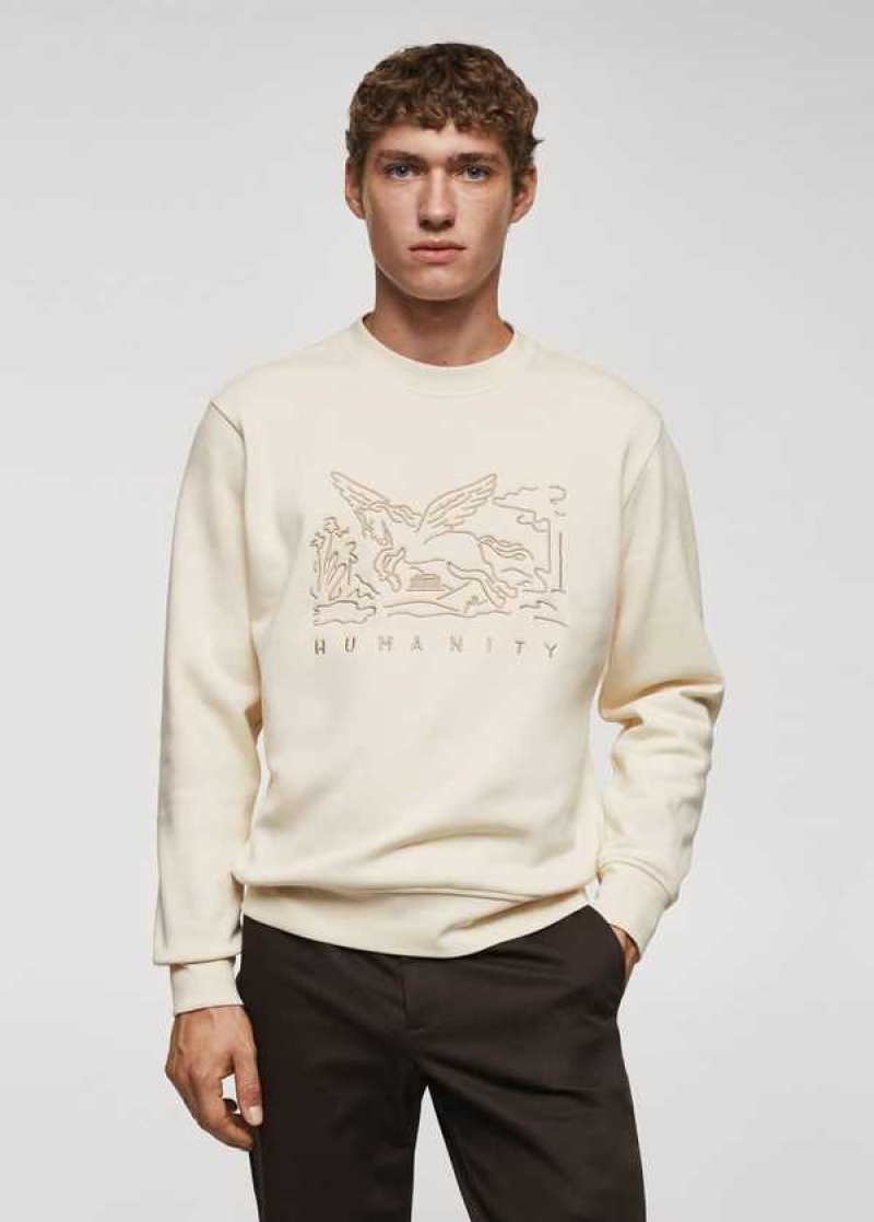 Mango Embroidered Detail Bavlněné Sweatshirt | MNG-21790