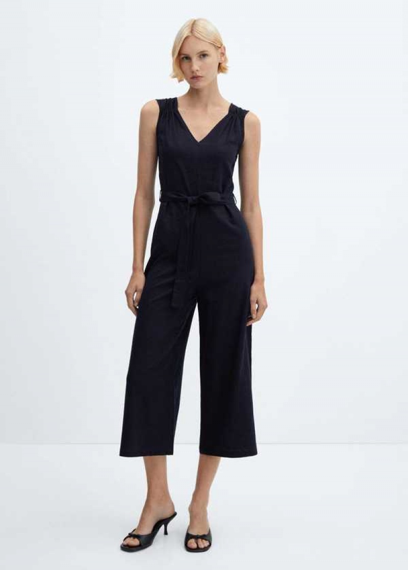 Mango Embroidered Jumpsuit With Belt | MNG-25776