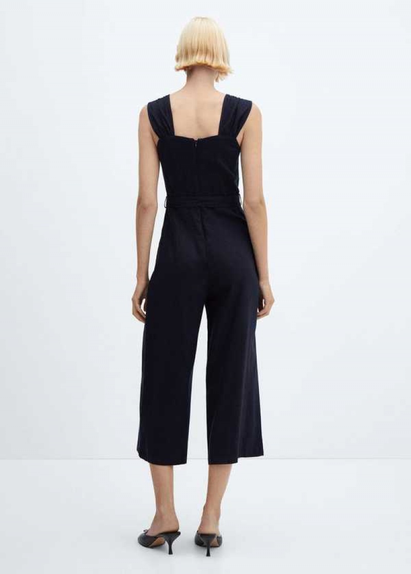 Mango Embroidered Jumpsuit With Belt | MNG-25776