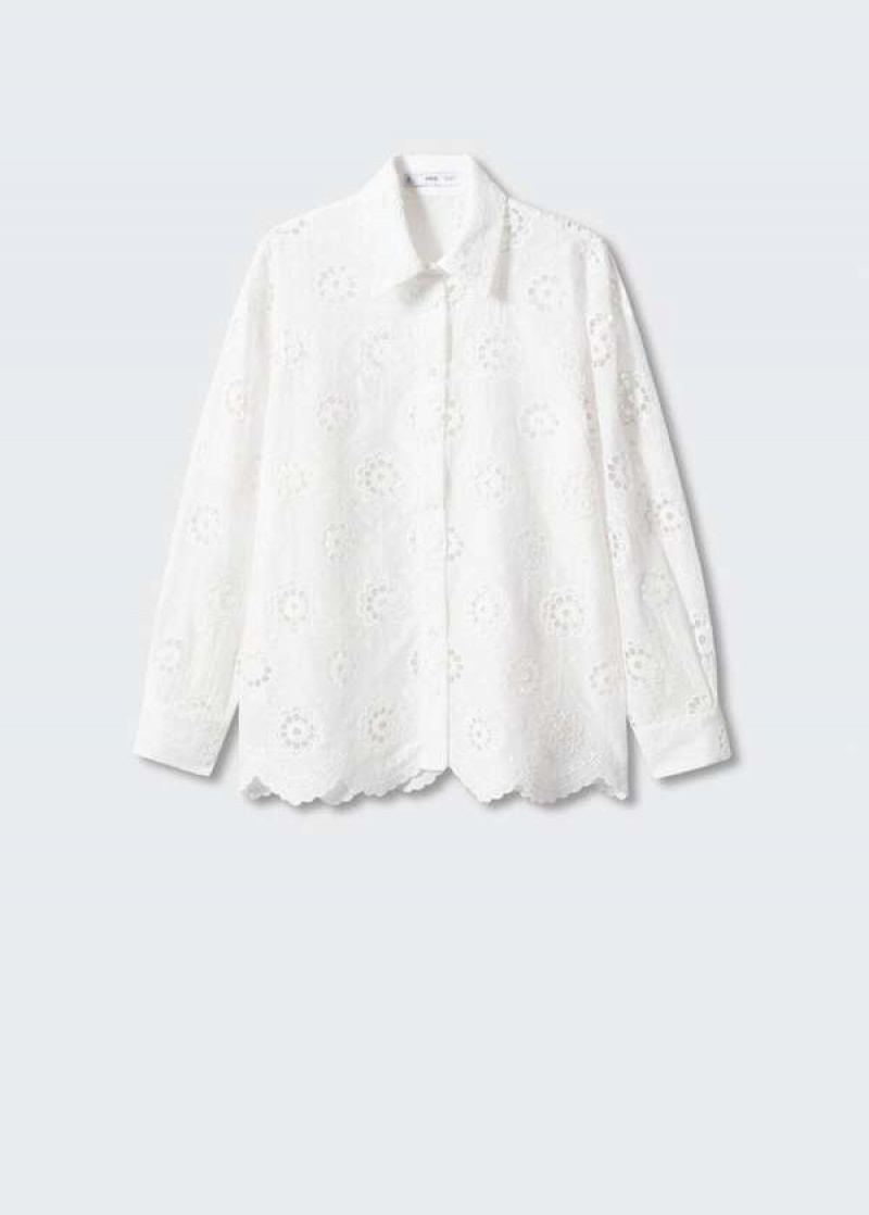 Mango Embroidered Openwork Shirt | MNG-25236