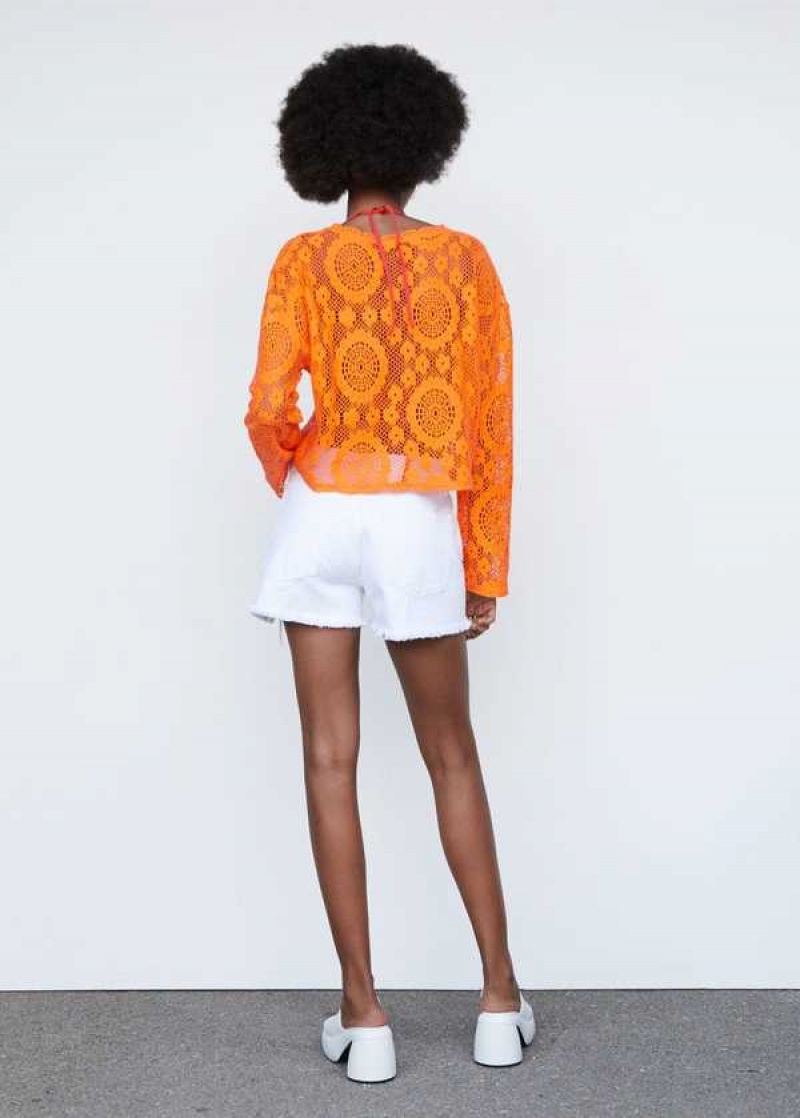 Mango Embroidered Openwork T-shirt | MNG-25036