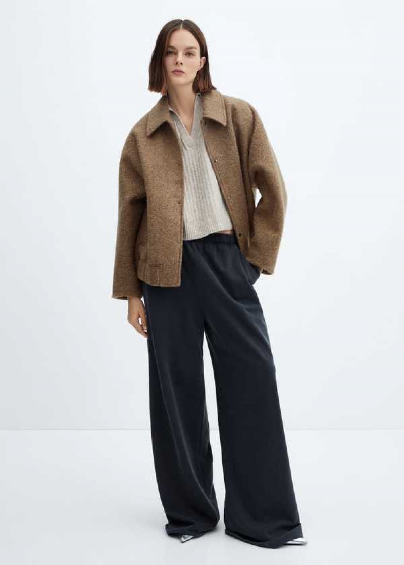 Mango Faux Shearling-lined Cyklistické Jacket | MNG-26320