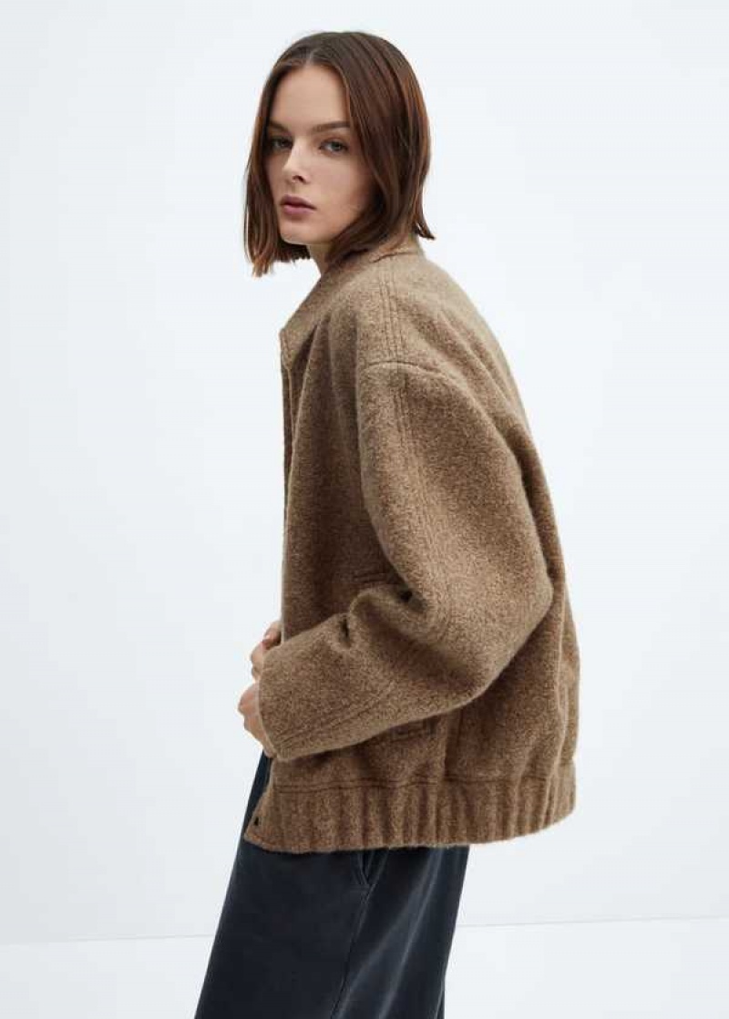 Mango Faux Shearling-lined Cyklistické Jacket | MNG-26320