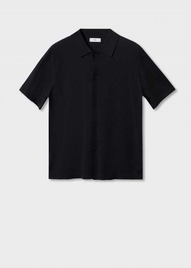 Mango Fine-knit Buttoned Polo Shirt | MNG-21528