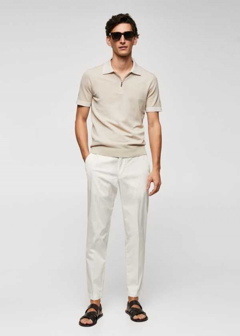 Mango Fine-knit Polo Shirt With Na Zip | MNG-21691