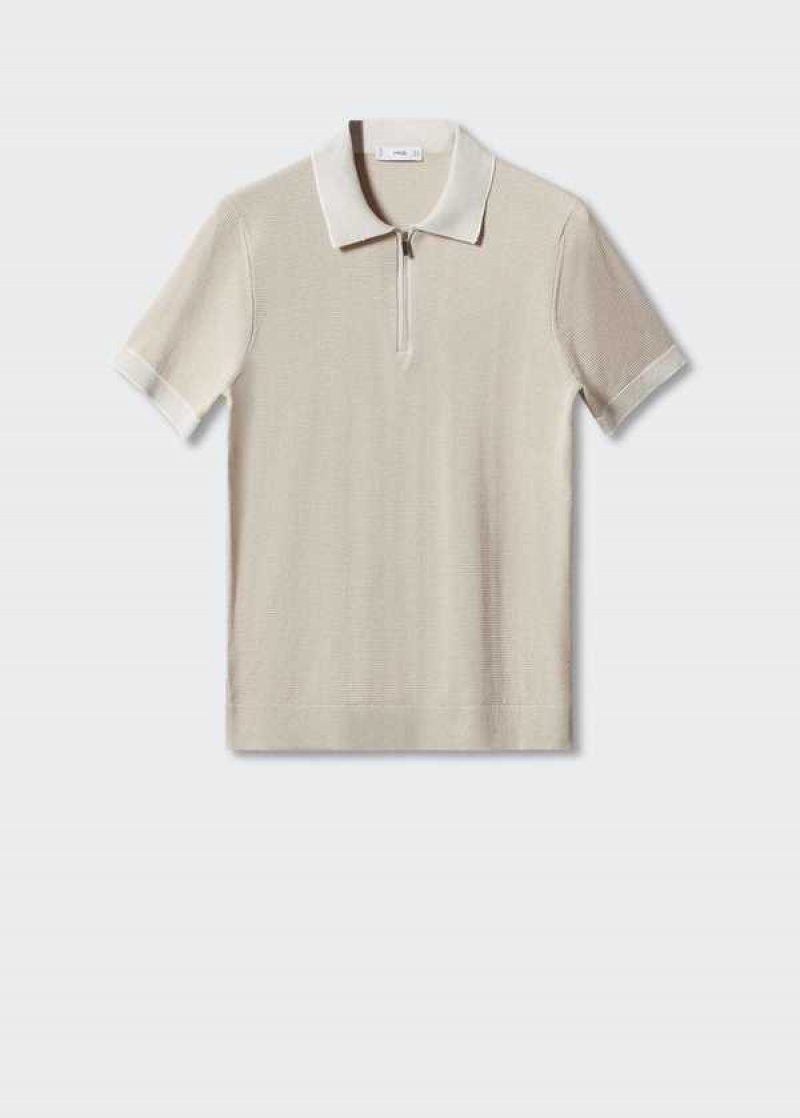 Mango Fine-knit Polo Shirt With Na Zip | MNG-21691