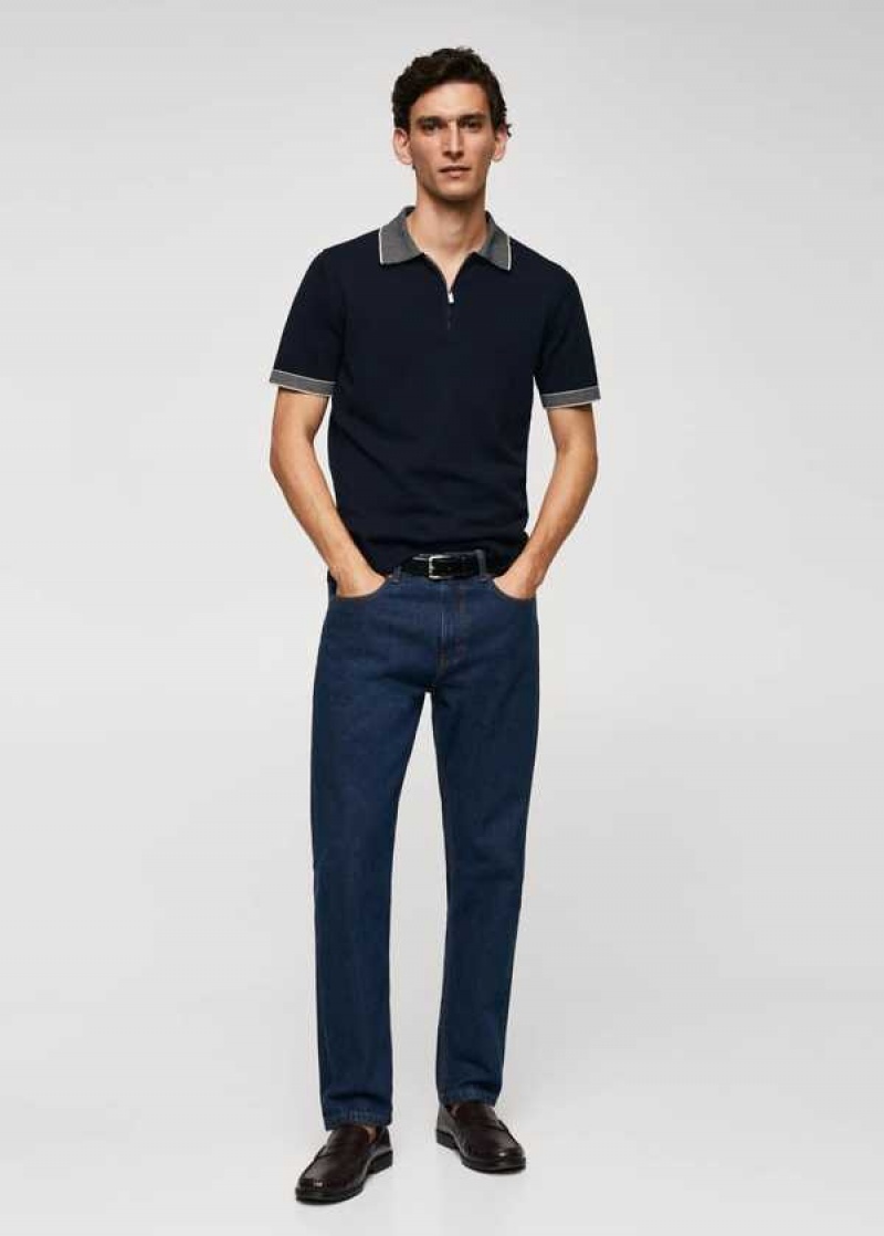 Mango Fine-knit Polo Shirt With Na Zip | MNG-21690