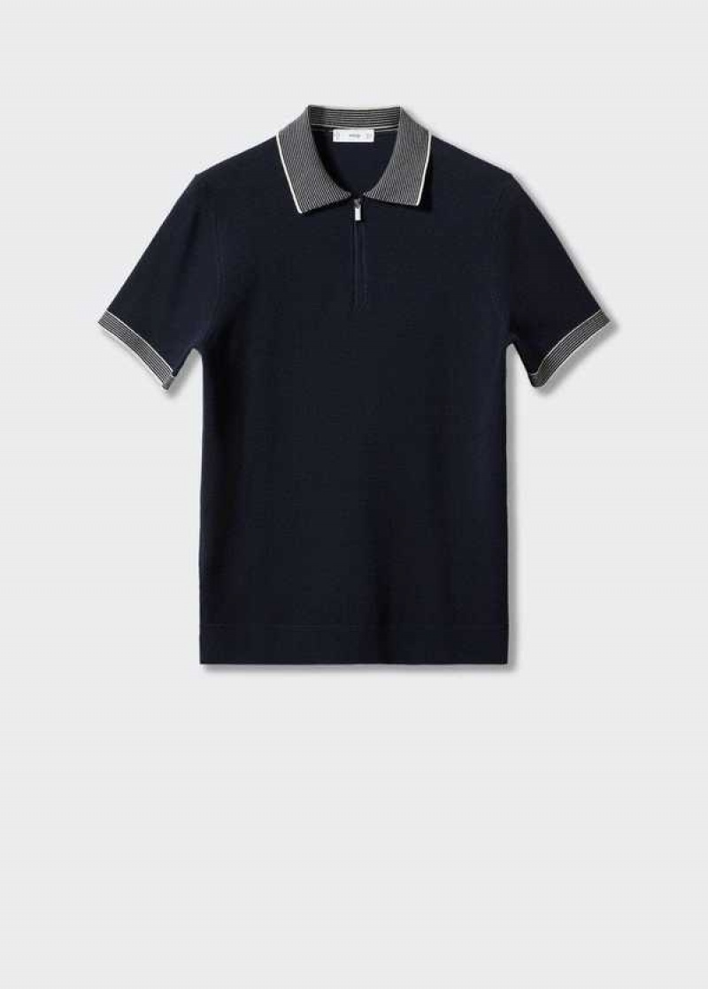 Mango Fine-knit Polo Shirt With Na Zip | MNG-21690