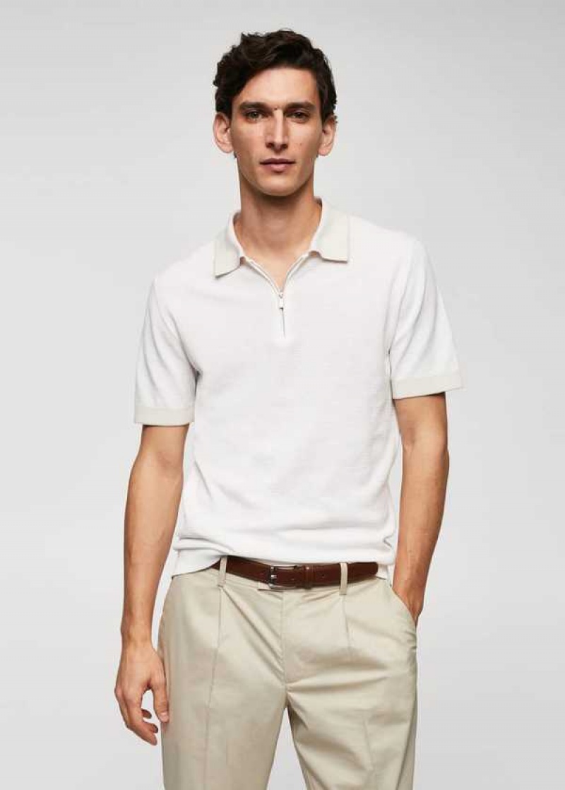 Mango Fine-knit Polo Shirt With Na Zip | MNG-21689