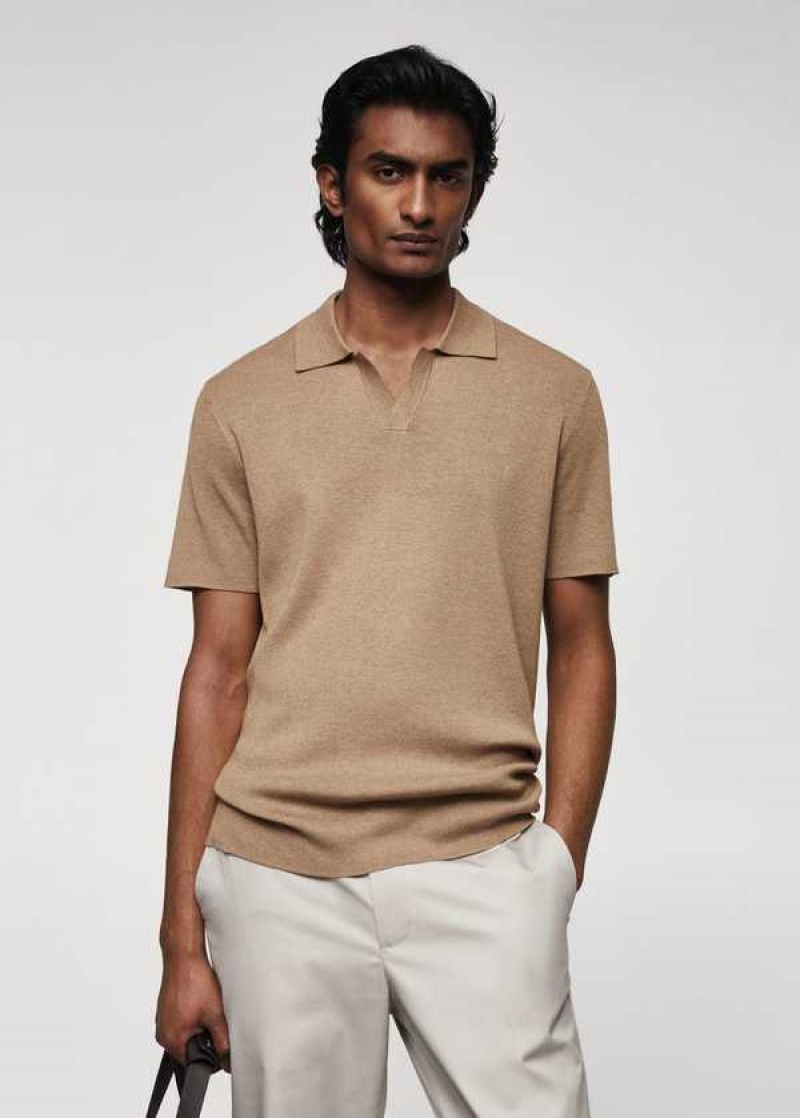 Mango Fine-knit Polo Shirt | MNG-21517