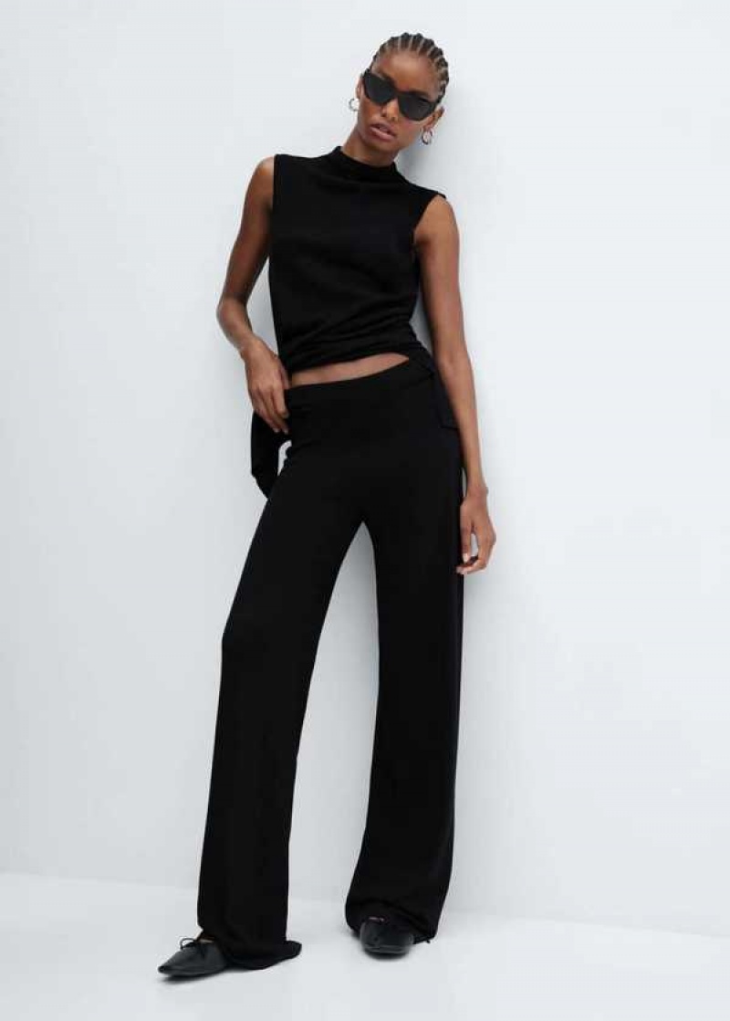 Mango Fine-knit Wideleg Pants | MNG-24478