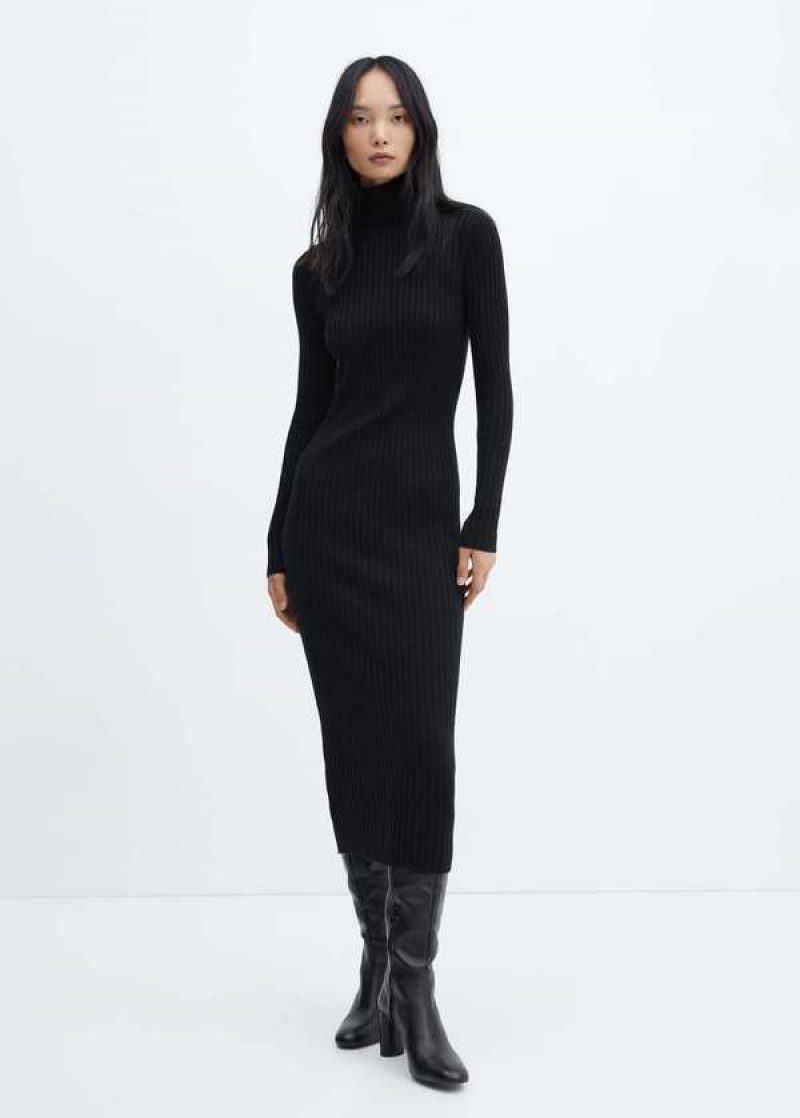 Mango Fitted Turtleneck Šaty | MNG-25806