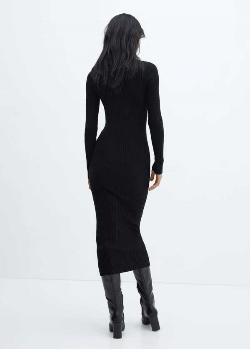 Mango Fitted Turtleneck Šaty | MNG-25806