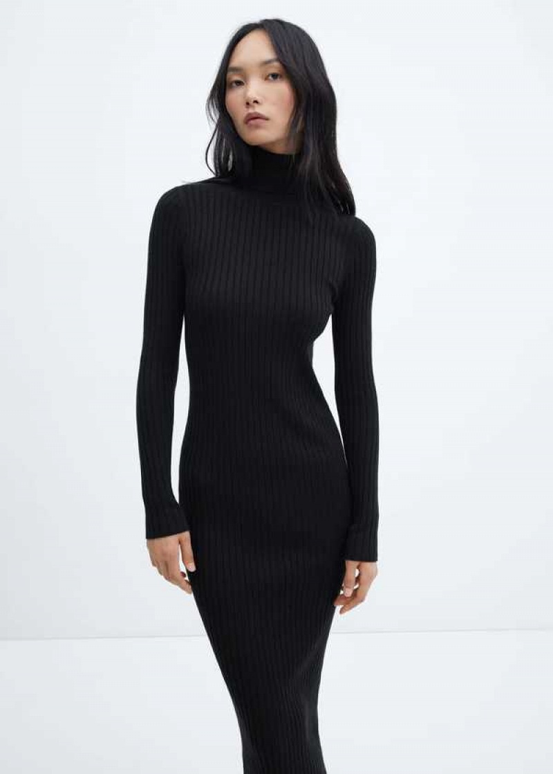 Mango Fitted Turtleneck Šaty | MNG-25806