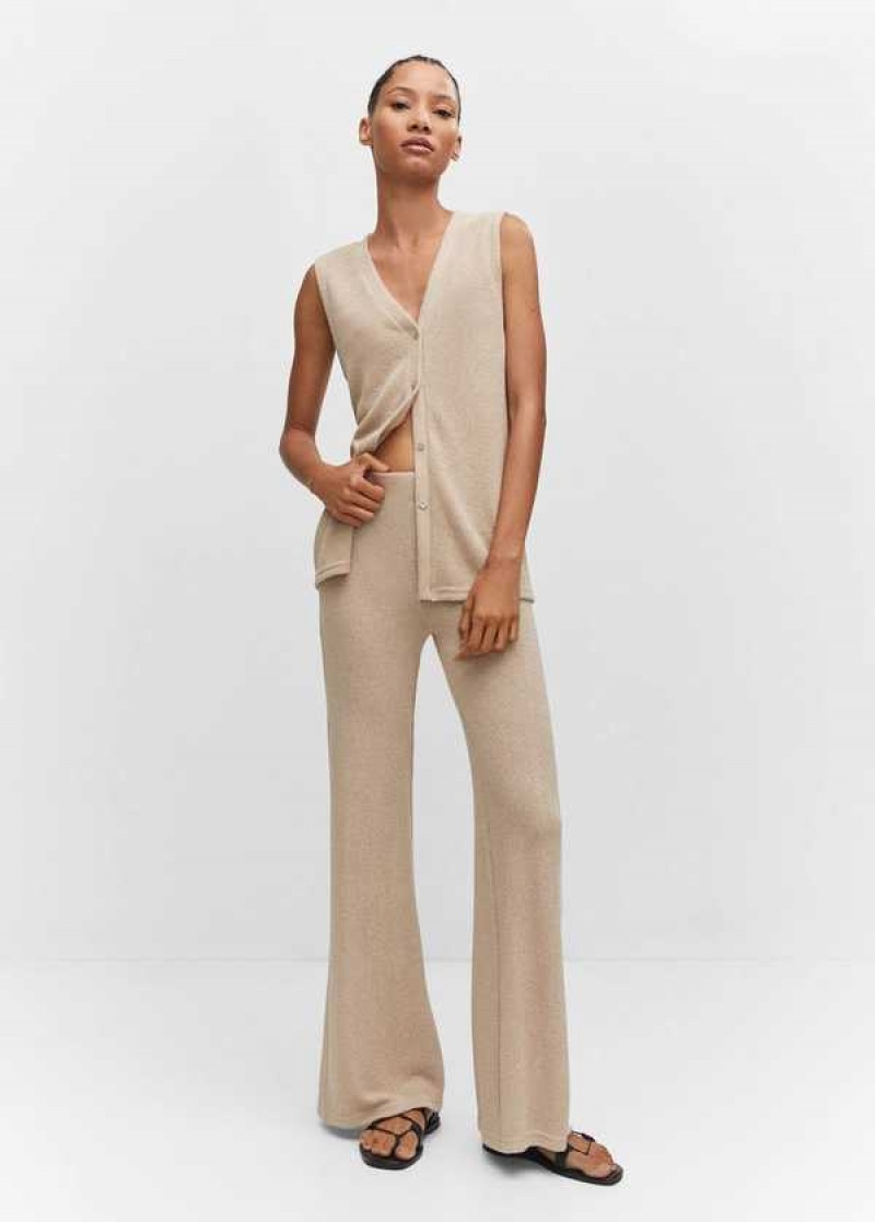 Mango Flared Pletené Pants | MNG-24286