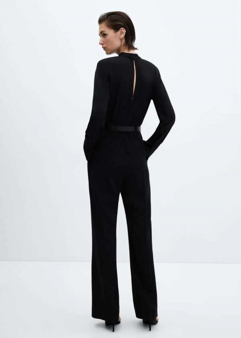 Mango Flared Velour Jumpsuit With Široké Straps | MNG-25768