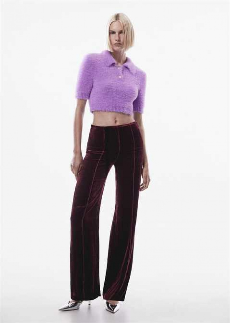 Mango Flared Velvet Pants | MNG-24488